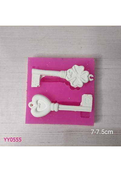 Yy0555 Yonca Ve Kalp Tutamaklı Anahtar Silikon Kalıp