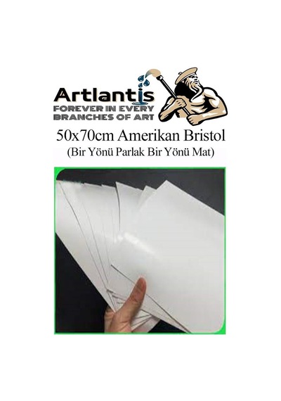 Amerikan Bristol Karton 35x50 Cm 5 Adet 220 Gr Bir Tarafı Parlak Bir Tarafı Mat Kağıt Biristol Karton