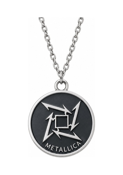 Metallica Ninja Star Kolye Siyah Gümüş Renk Yıldız Logolu Metal Kolye Altın - Gümüş