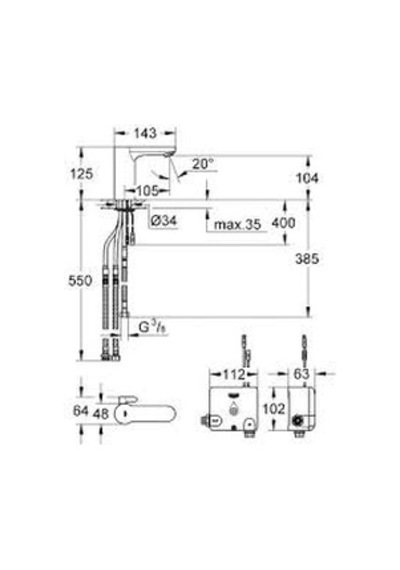 Grohe Eurosmart 36386000 Cosmopolitan E Powerbox Krom