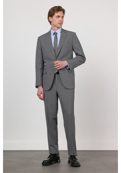 İmza Füme Mono Yaka 4 Drop Comfort Fit Tam Astar Esnek Takım Elbise 1001260168