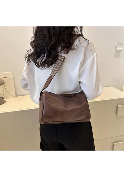 Dachuang Girly Geniş Vuruş Tek Omuzlu Crossbody Çanta-vintage Tarzı Kadınsı El Çantası Black