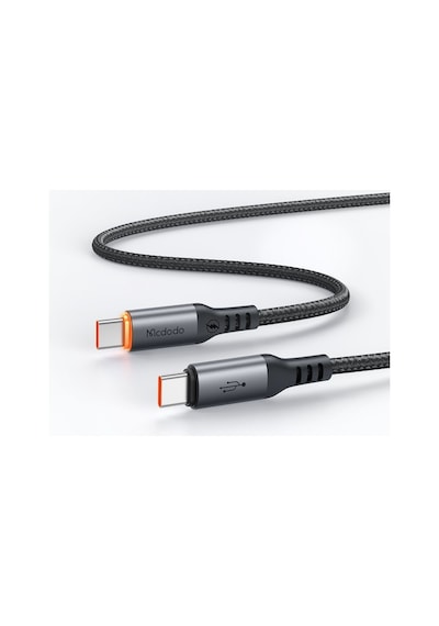 Ca-2040 Type-c Type-c 100w Pd Hızlı E-marker Çipli Örgü Poweroff Kablo 1.2m Siyah