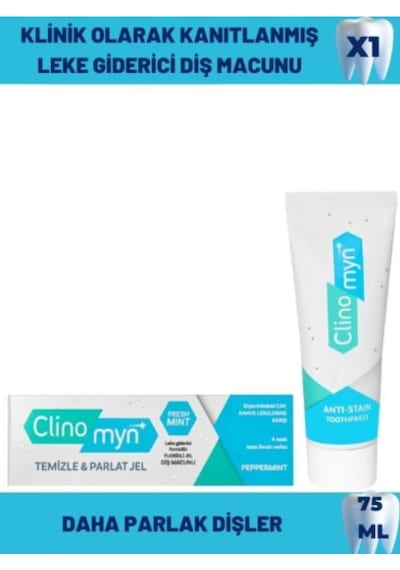Clinomyn Temizle & Parlat Leke Giderici Diş Beyazlatan ve Parlatan Jel Diş Macunu 75 ML