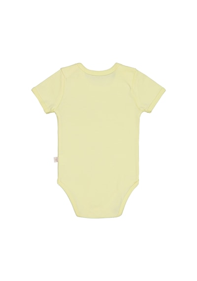 Civil Baby Düz Renkli Kısa Kol Çıtçıtlı Badi - Sarı 0-1 Ay Sarı