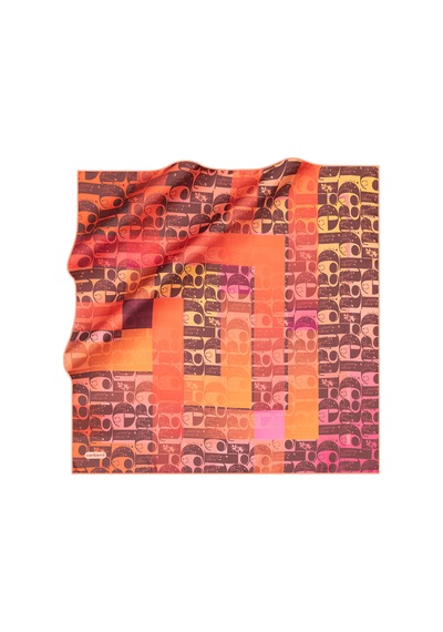 Cacharel Açık Turuncu 90x90 İpek Twill Eşarp Açık Turuncu Açık Turuncu