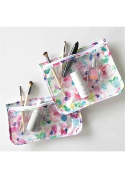 Bumkins Şeffaf Seyahat Çantası - Watercolor Çok Renkli