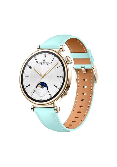 Huawei Watch Gt5 Pro 42mm İle Uyumlu Starlight Gold Metal Tokalı Deri Zarif Şık Kordon