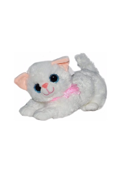 Sesli Peluş Kedi 30 Cm - 1609032 - Beyaz Beyaz