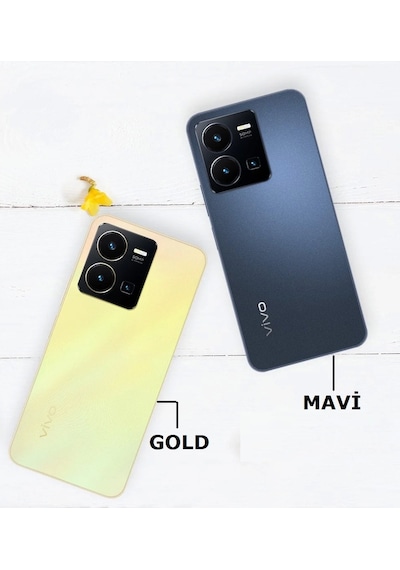 Vivo Y35 V2205 Kasa + Arka Kapak Pil Kapağı Mavi