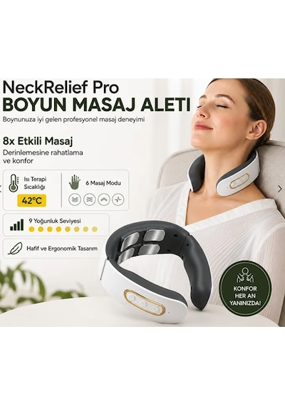 Isıtmalı Darbeli Boyun Masaj Aleti Ritmik Vuruş Uzun Şarj Süreli Ergonomik Masaj Aleti Beyaz