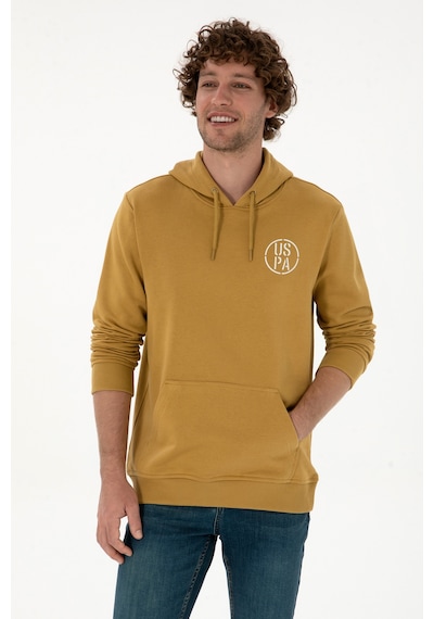 U.S. Polo Assn. Erkek Regular Fit Kapüşonlu Hardal Sweatshirt 50313718-VR151