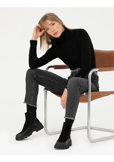 Pierre Cardin Kadın Siyah Triko Kazak 50276230-vr046 Siyah