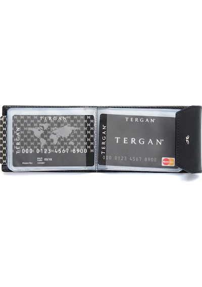 Tergan Siyah Unisex Deri Kredi Kartlık 1193B06