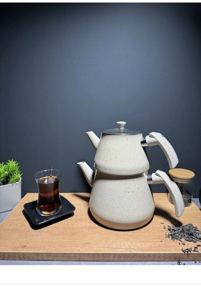 Bakalit Kulplu Granit Çaydanlık Takımı Şık Ve Dayanıklı Tasarım Diğer