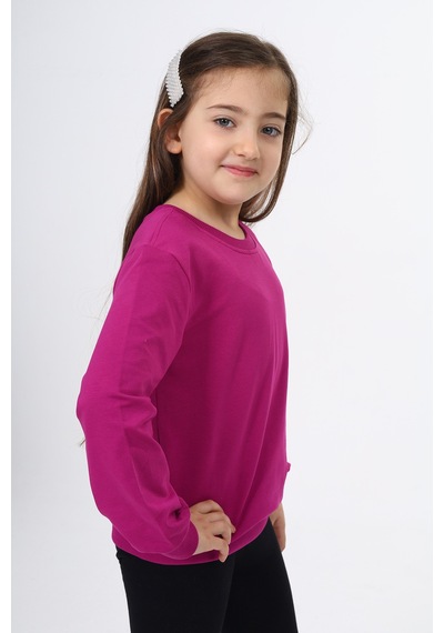 Toontoy Kız Çocuk Göğüsü Tn Baskılı Sweatshirt Mürdüm