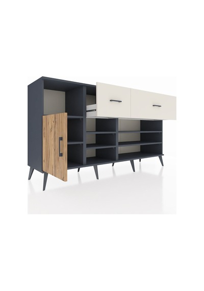 Kronos Konsol 6 Raflı 2 Çekmeceli Tek Kapaklı 176x59x99 Antrasit-çam/aytaşı Atlas Çam/aytası - Antrasıt Kronos Konsol 6 Raflı 2 Çekmeceli Tek Kapaklı 176x59x99 Antrasit-çam/aytaşı Atlas Çam/aytası - Antrasıt