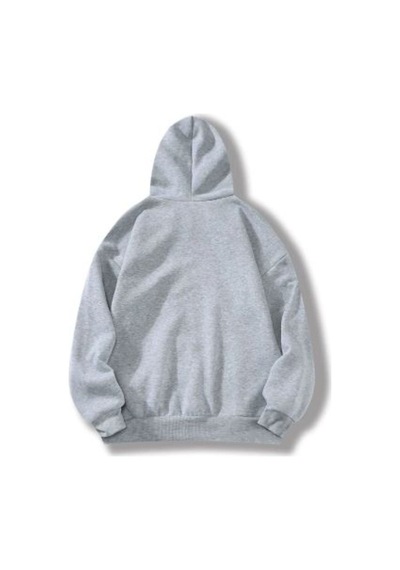 Altamira Unisex Gri Florida Baskılı Kapşonlu Oversize Sweatshirt 001
