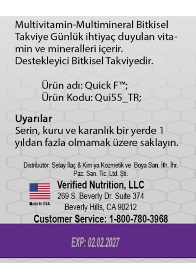 Quick F 2 Adet 15 Li Takviye Edici