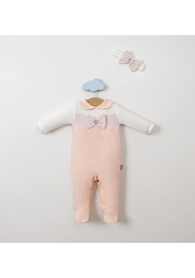 Lamato Baby Sim Kalpli Bandanalı Fiyonklu Bebe Kız Tulum SOMON