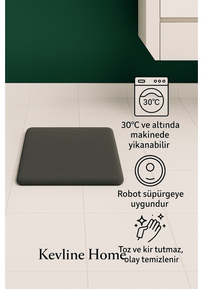 Buççin Online Mağaza Dekoratif Kaymaz Taban Papatya Kesimli Banyo Paspası, Klozet Takımı, 60x100-50x60 Cm Polyester Gümüş Çok Renkli