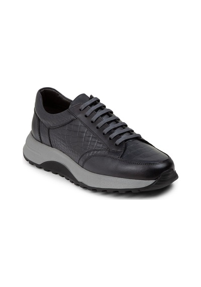 Deery Hakiki Deri Gri Erkek Sneaker Ayakkabı - 01984Mgrıe01 Gri