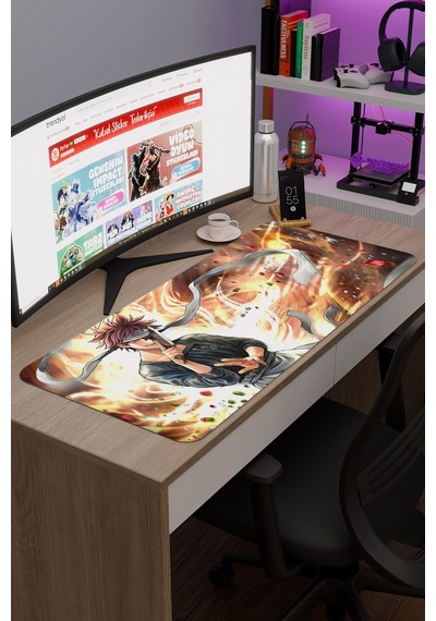 Food Wars Anime V3 - 90x40 Xxl Gaming Kauçuk Kaymaz Taban Mouse Pad Fare Altlığı