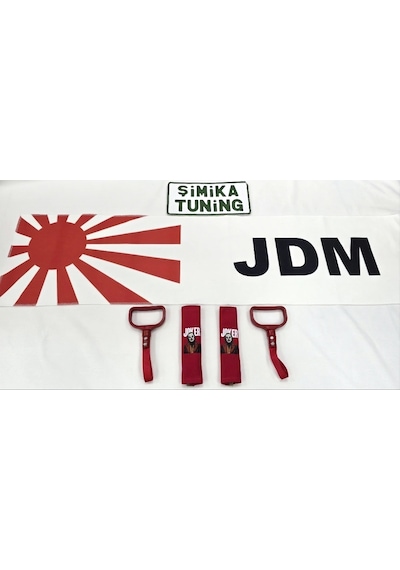 Jdm Otomobil Torpido Havlusu Ve 2'li Kemer Kılıfı Ve 2'li Araç Tutamaçı
