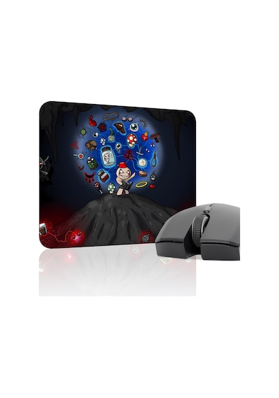 Binding Of Isacc Kaymaz Dikişli Kauçuk Oyuncu Mousepad V5 - 22x18 Gaming Mouse Pad Fare Altlığı