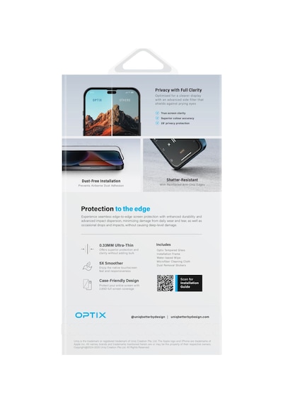 Apple Uyumlu iPhone   16 Plus Hayalet Ekran Koruyucu Cam Optix Oleofobik Teknolojisi