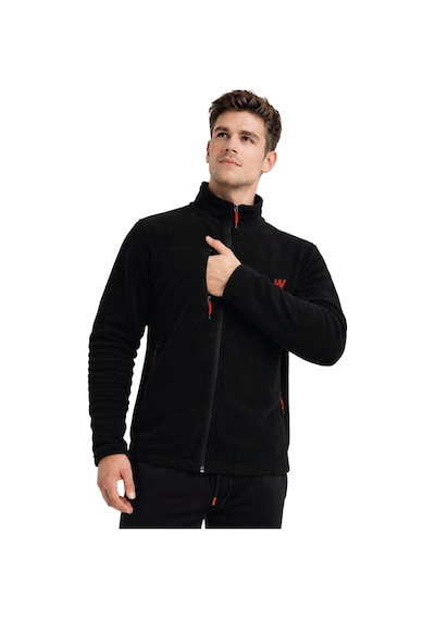 Walke Premium Erkek Tam Cepli Fermuarlı Outdoor Spor Polar Ceket Siyah