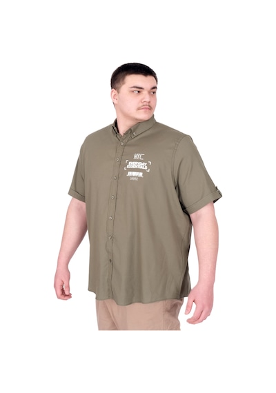 Mode Xl Büyük Beden Erkek Gabardin Gömlek Everyday Essentials U25602 Haki Haki