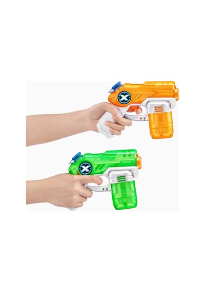 X-shot Water Small Stealth Soaker 4 Lü Paket, Kompakt & Eğlenceli Su Tabancası Nerf, Oyuncak Tabanca Yeşil-turuncu