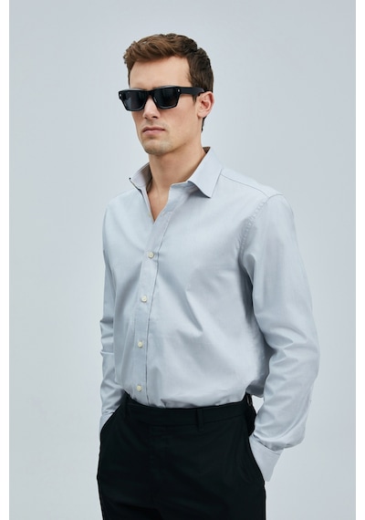 Lufian Danıel Erkek Basic Gömlek Regular Fit Gri Gri 111010633100150 Gri