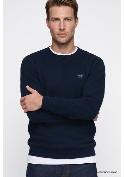 Wrangler Pamuklu Selanik Regular Fit Erkek Sweatshirt W2620080410 Lacivert