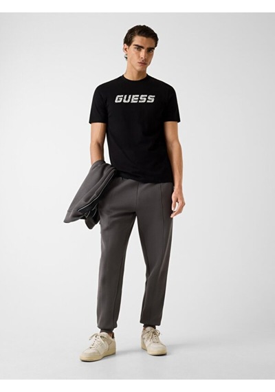 Guess Maska Bisiklet Yaka Kısa Kollu Erkek Siyah T-shirt Z6rı15ı3z14-jblk Siyah