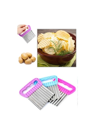 Patates Cips ve Sebze Dilimleyici Chips Chopper Şekilli Doğrayıcı Çok Renkli