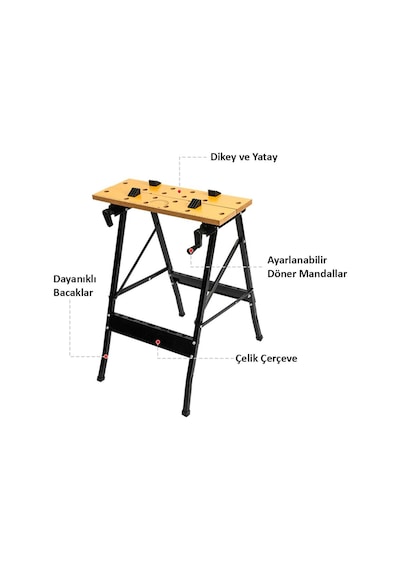 Workpro WP289026 Katlanabilir Çalışma Tezgâhı 70 KG