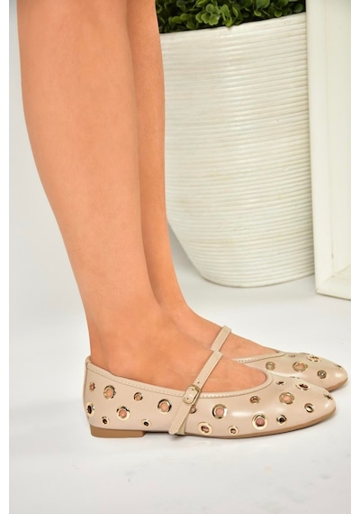 Fox Shoes U820084509 Bej Kadın Babet Bej-suni Deri Bej