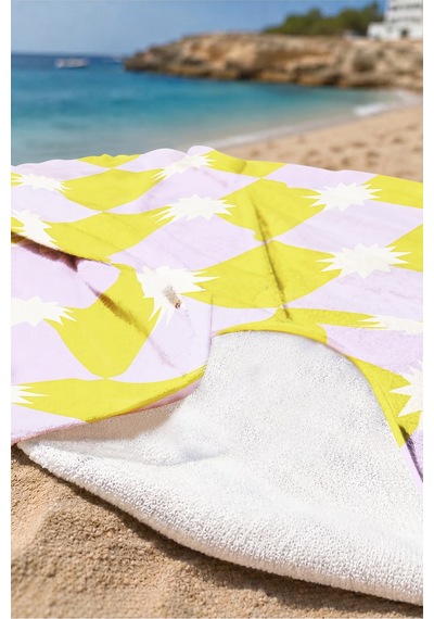 Damalı Güneş Motifli Mikrofiber Plaj Havlusu-modern Pastel Lila Sarı Hızlı Kuruyan Havuz Deniz Havlu Sakin Yakamoz Damalı Güneş Motifli Mikrofiber Plaj Havlusu-modern Pastel Lila Sarı Hızlı Kuruyan Havuz Deniz Havlu Sakin Yakamoz