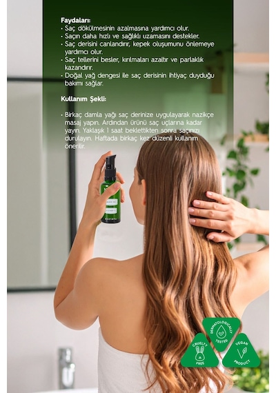 Biberiye Yağı %100 Doğal Dökülme Karşıtı, Saç Uzamasını Ve Kepek  - 50 Ml
