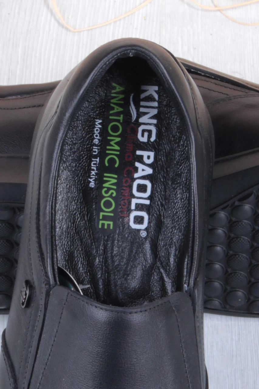 King Paolo G1248 Shoeflex Comfort Hakiki Deri Erkek Ayakkabı Siyah