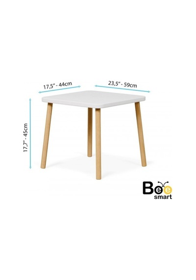 Bee Smart Ms-11 Beyaz Naturel Masa Sandalye Seti 1 Masa 2 Sanda BEESMART.010 Diğer