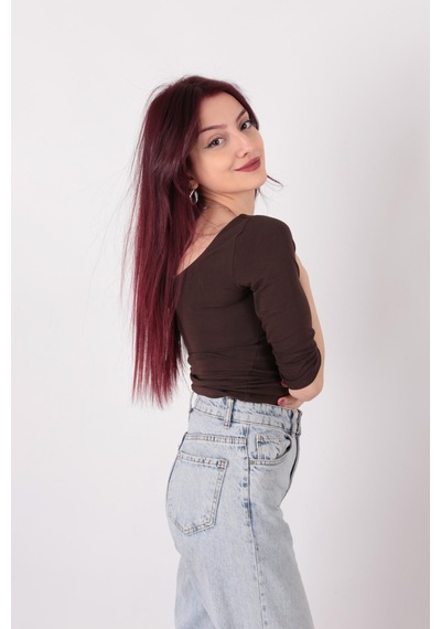 Busem S0016663 Kadın Bluz Acı Kahverengi
