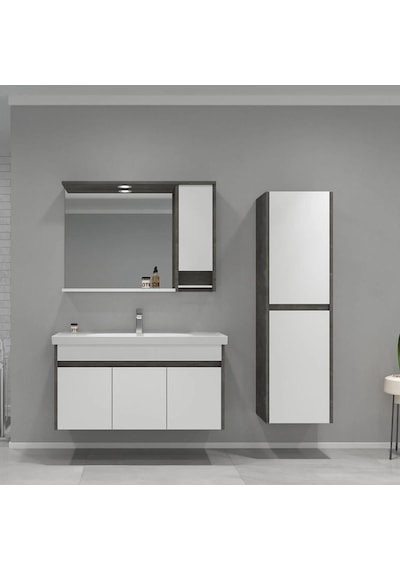 Orka Aydos 100 Cm Retro Gümüş/beyaz Banyo Dolabı Takımı Ve Boy Dolabı Beyaz Orka Aydos 100 Cm Retro Gümüş/beyaz Banyo Dolabı Takımı Ve Boy Dolabı Beyaz