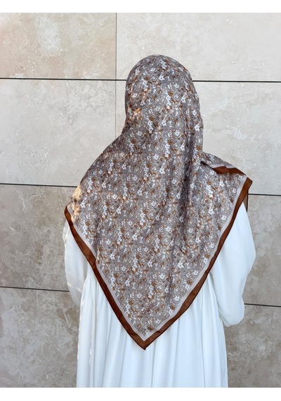 Qalortex Scarf Meyra Desen B.boy Eşarp - Kahve