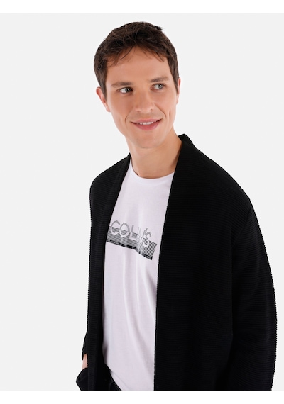 Colin's Colins Regular Fit Cepli Siyah Erkek Hırka Cl1065572 Siyah