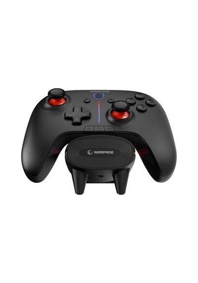 Rampage Hydra Pro Siyah Bt + 2.4 Ghz Şarj İstasyonlu Pc Gamepad Rgb