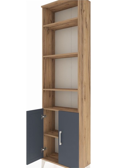 Arges Dolap 5 Raflı 2 Kapaklı 60x30x221 Çam-antrasit Atlas Çam