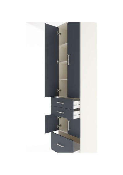 Hyperion Dolap 5 Raflı 3 Çekmeceli 4 Kapaklı 60x44x243 Aytaşı-antrasit Aytası